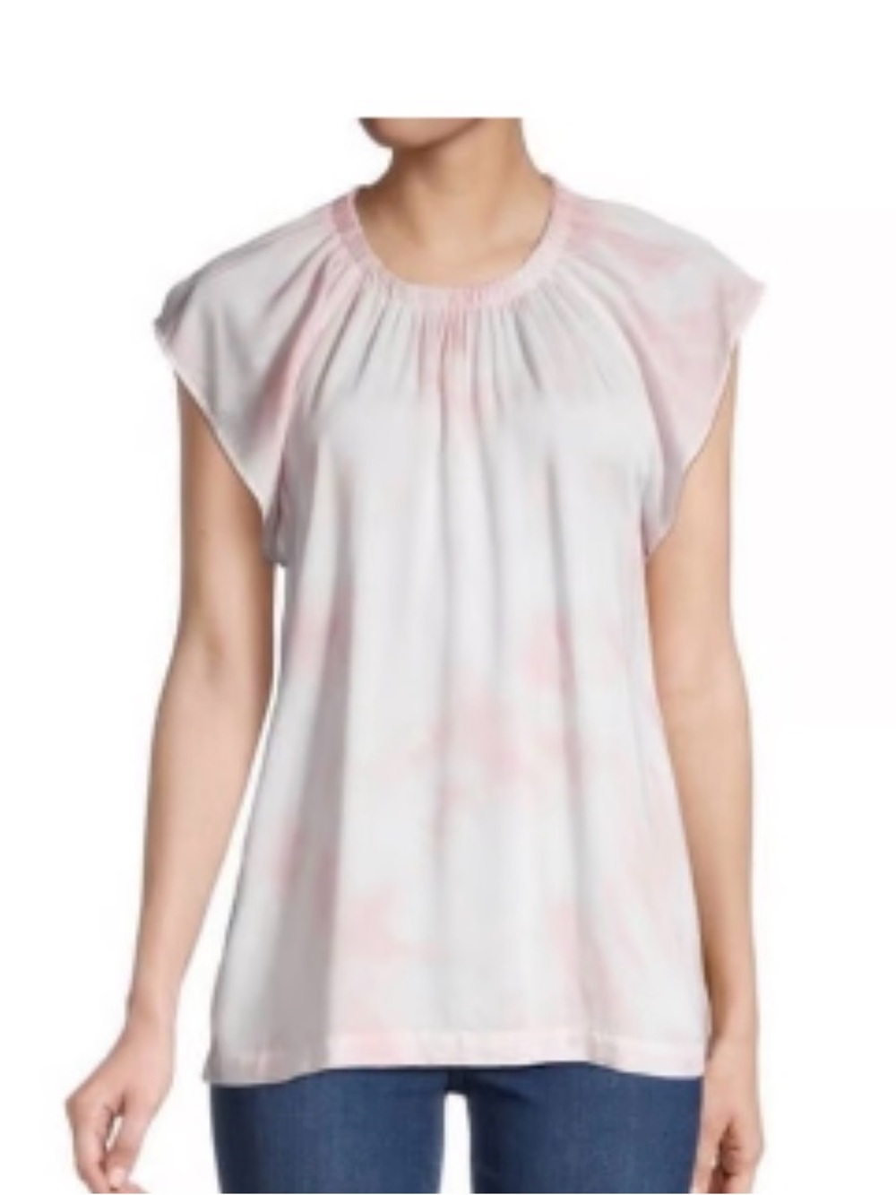 Cloth & Stone flutter sleeve  Tie-Dye Blouse